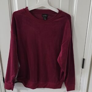 Nicole Miller Deep Red Long Sleeve Top